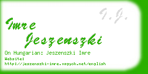 imre jeszenszki business card